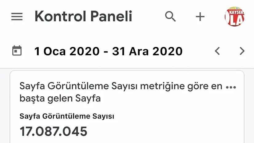 kayseriolay.com'dan tıklama rekoru