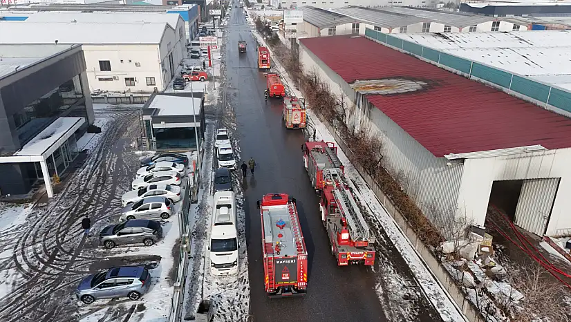OSB'deki fabrika yangını havadan görüntülendi