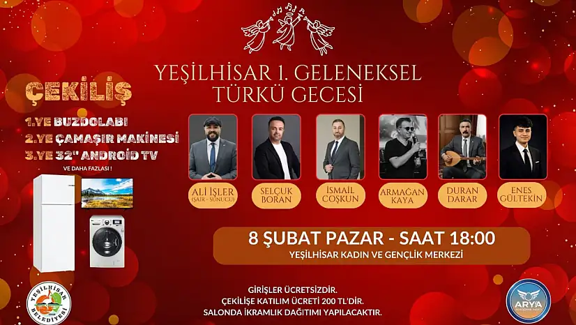 Ücretsiz! Hem türkü ziyafeti hem sürpriz hediyeler!