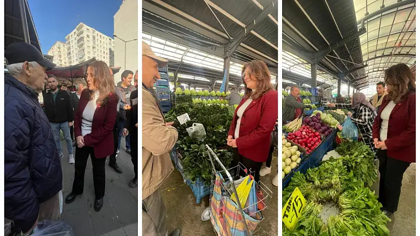 CHP Kayseri İl Başkanı Özer, çarşı pazarda dert dinledi: Vatandaş pazarda kiloyla değil, gramla, taneyle alışveriş yapıyor