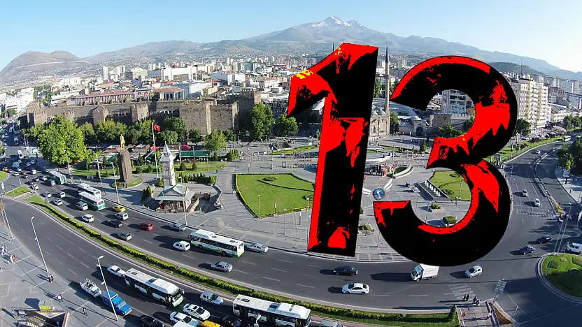 Kayseri 13'üncü oldu!