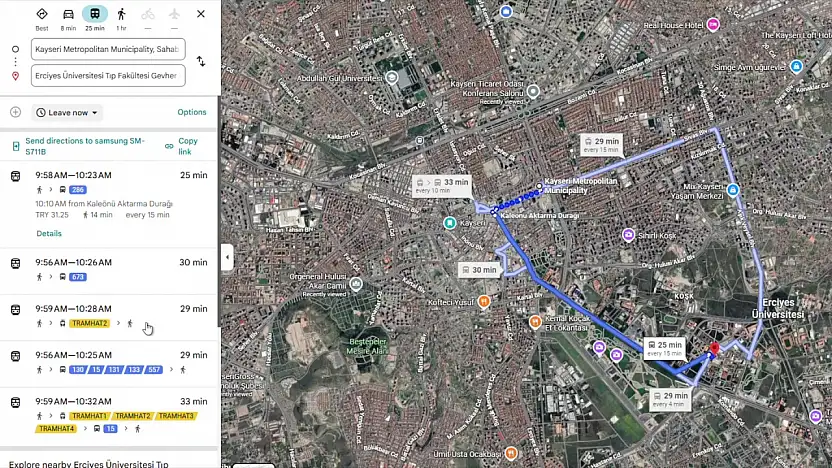Kayseri'de toplu taşımada dönüşüm başladı