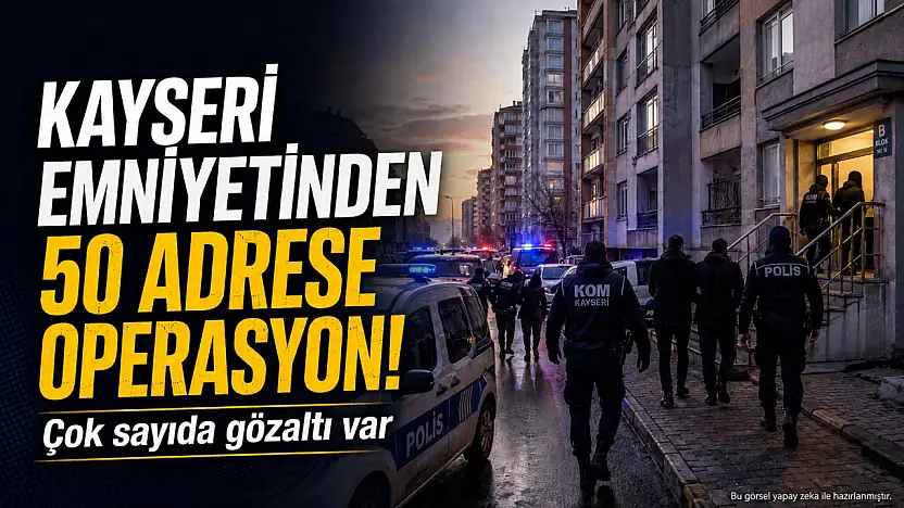 Kayseri Emniyeti'nden 50 adrese operasyon! Çok sayıda gözaltı var
