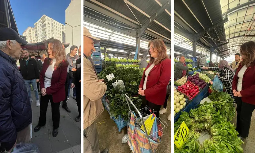 CHP Kayseri İl Başkanı Özer, çarşı pazarda dert dinledi: Vatandaş pazarda kiloyla değil, gramla, taneyle alış veriş yapıyor