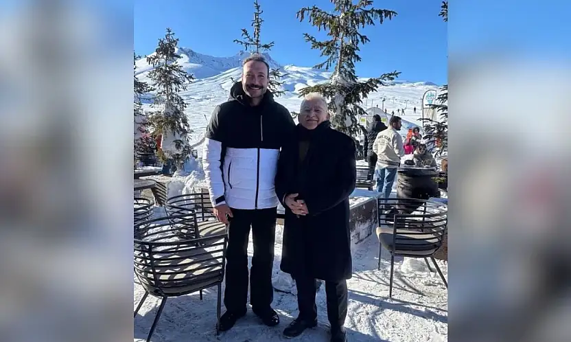 Erciyes'te sürpriz karşılaşma! Büyükkılıç, ünlü oyuncu ile bir araya geldi