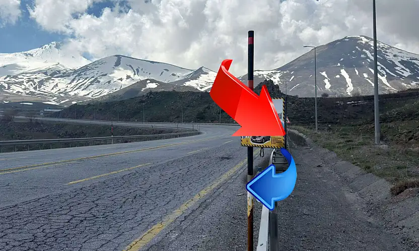 Erciyes yolunda bidonlu uyarıyı görenler bir daha baktı! Uyarı Kayseri'de vatandaşlar arasında tartışma konusu oldu