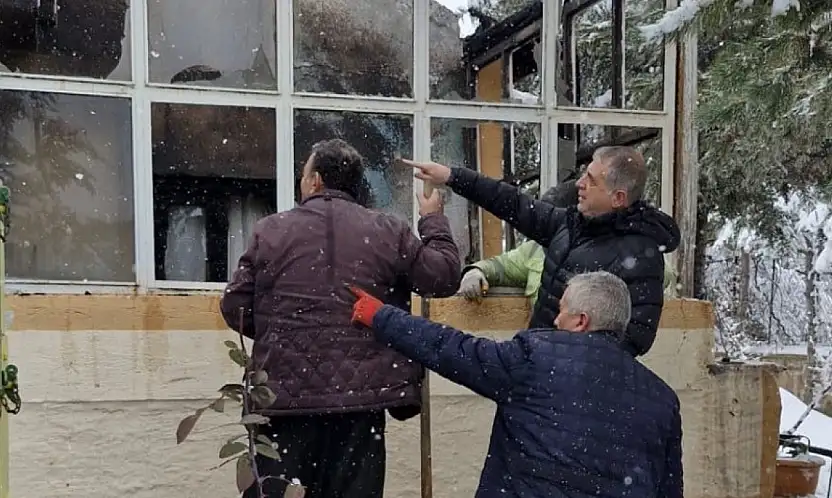 Kayseri'de imamın evi yandı