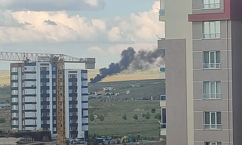 Kayseri'de siyah dumanlar yükseliyor