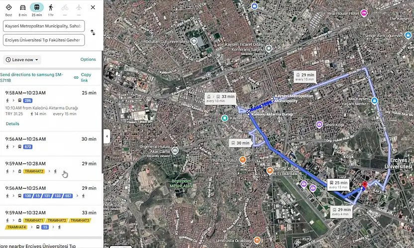 Kayseri'de toplu taşımada dönüşüm başladı