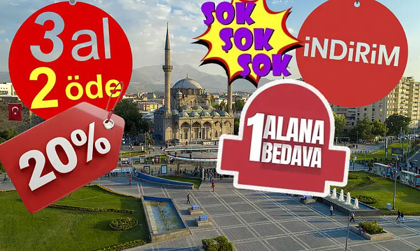 Kayseri'de 'Yüzde 20 indirim, 1 alana 1 bedava, 3 al 2 öde' yazan yandı