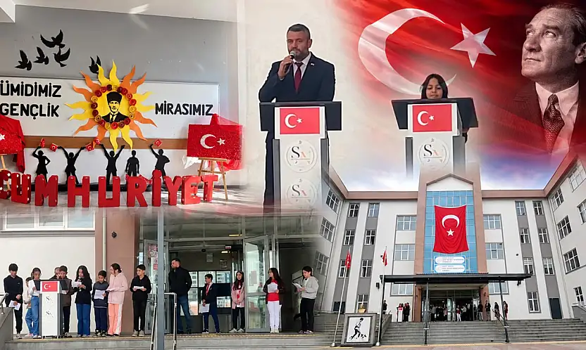 Kayseri'deki okulda 29 Ekim Cumhuriyet Bayramı coşkusu