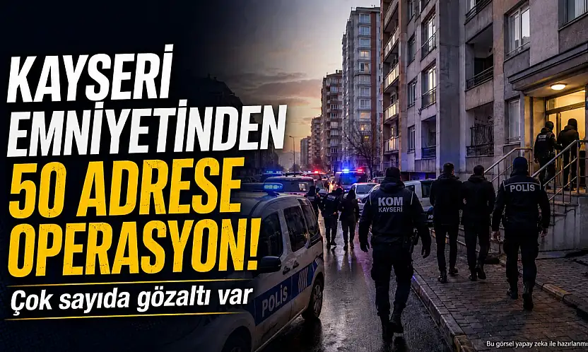 Kayseri Emniyeti'nden 50 adrese operasyon! Çok sayıda gözaltı var