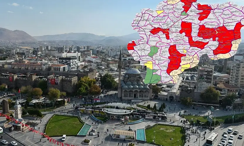 Kayseri için harita yayınlandı! Yasaklanan bölgeler belli oldu