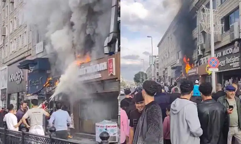 Kayseri Sivas Caddesi'nde yangın! Görenler olay yerine koştu