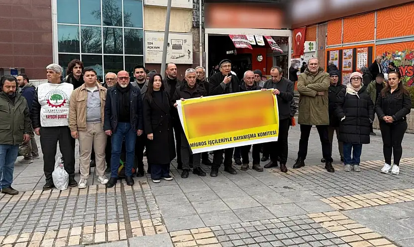 Kayserili ünlü iş adamının marketinin önünde eylem!