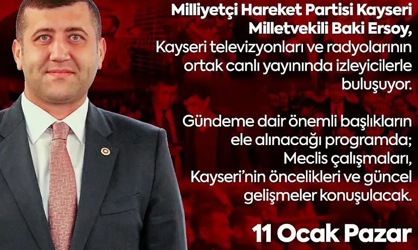 Milletvekili Ersoy ortak yayında soruları yanıtlayacak