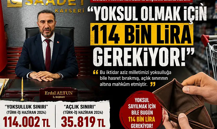 Yoksul olmak için 114 bin lira gerekiyor