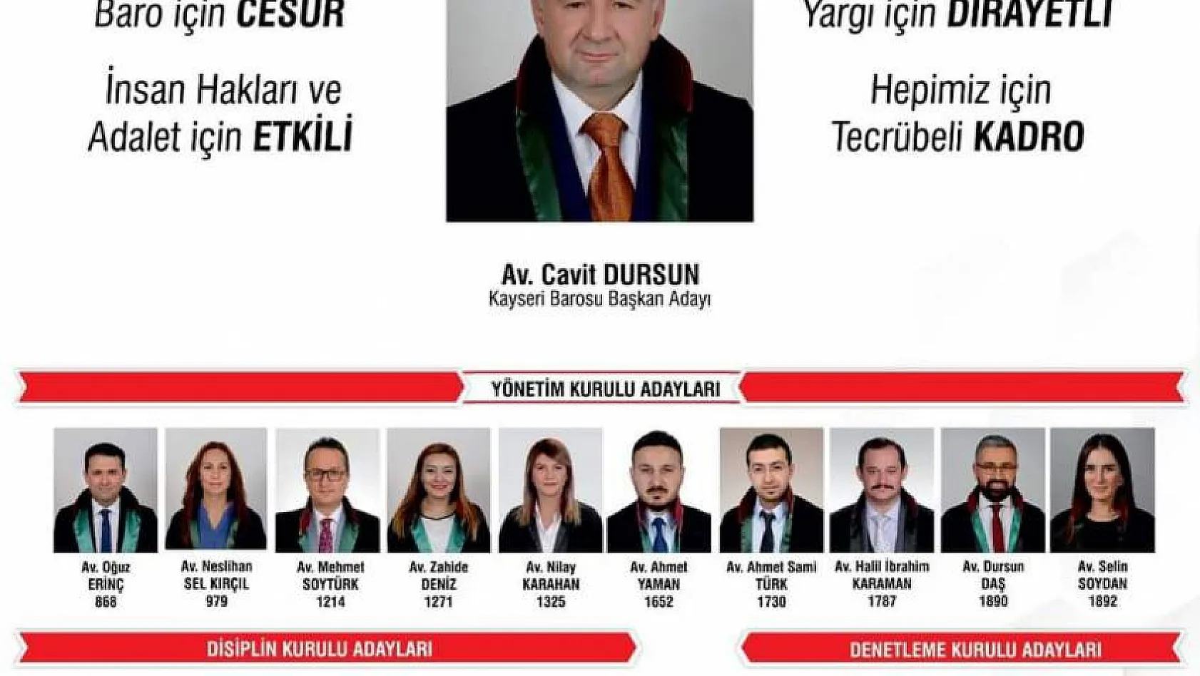 Baro Başkanlığına yeniden aday olan Dursun, listesinde yer alan isimleri açıkladı!