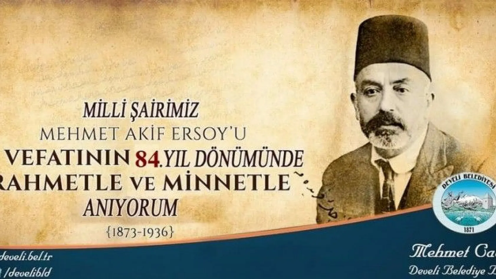 Başkan Mehmet Cabbar'dan Mehmet Akif Ersoy'un ölüm yıl dönümü mesajı
