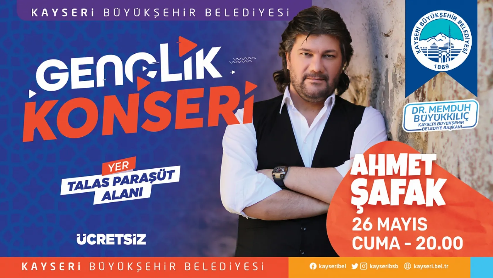 Büyükşehir'den gençlere Ahmet Şafak konseri...