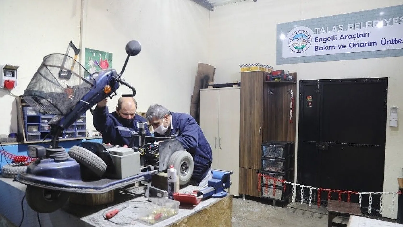 Engelli araçlarının bakım ve onarımı Talas Belediyesi'nden