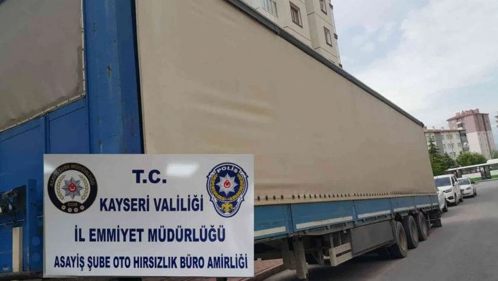 Çalınan 500 bin TL'lik römork Kayseri'de bulundu