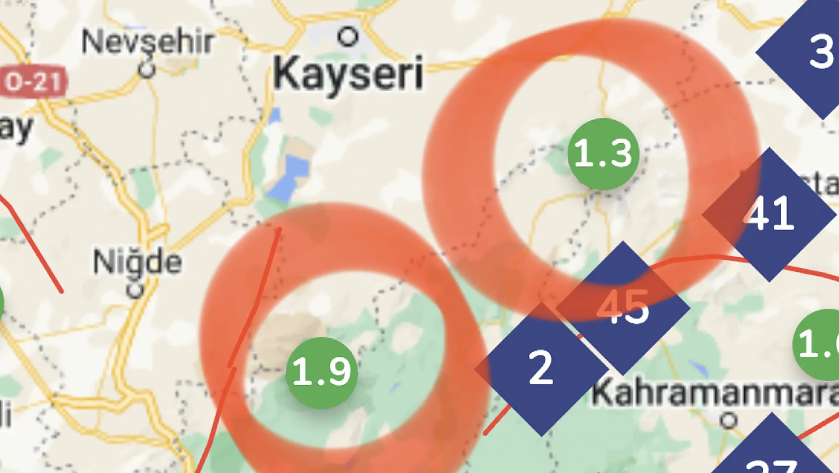 Kayseri'de 2 küçük deprem