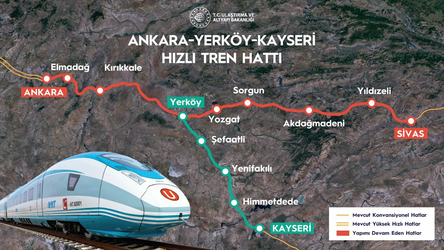 Kayseri'ye hızlı tren için yeni tarih