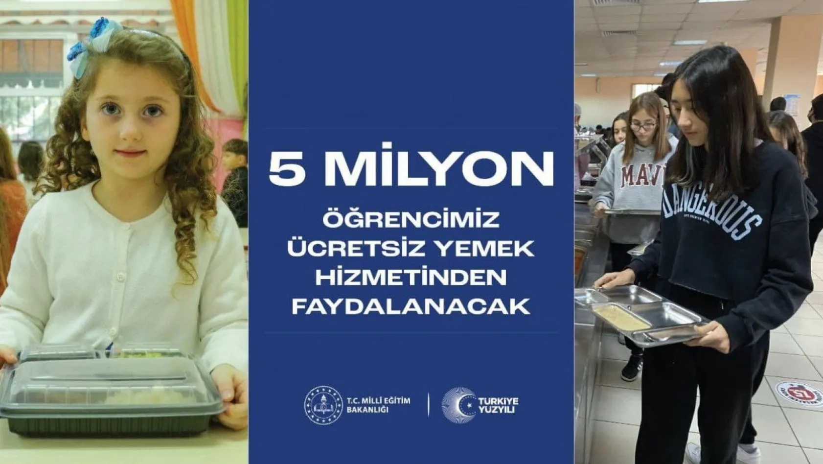 Türkiye'de 5 milyon, Kayseri'de 32 bin 717 öğrenciye ücretsiz yemek verilecek