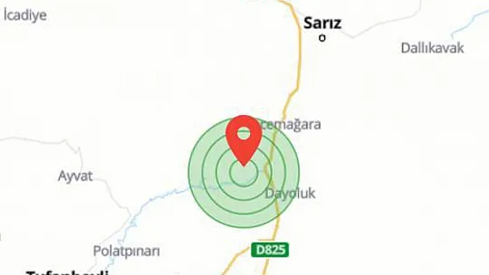 Sarız fayında 5 deprem meydana geldi