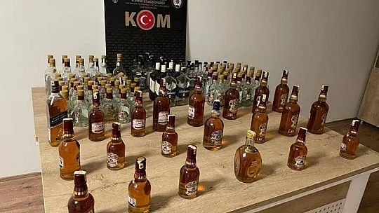 21 şişe kaçak içki ele geçirildi