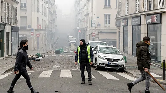Terör örgütü PKK yandaşları Paris sokaklarını savaş alanına çevirdi