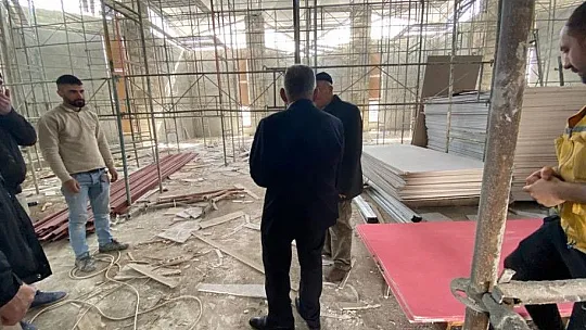 Büyükşehir ile hayırsever iş birliğinde yaptırılan cami inşaatını incelendi