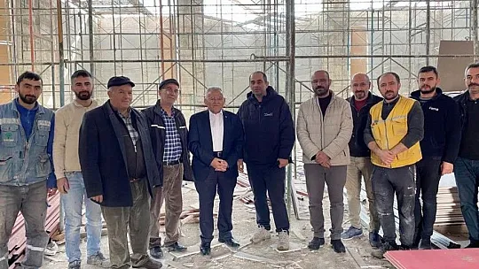 Büyükşehir ile hayırsever iş birliğinde yaptırılan cami inşaatını incelendi