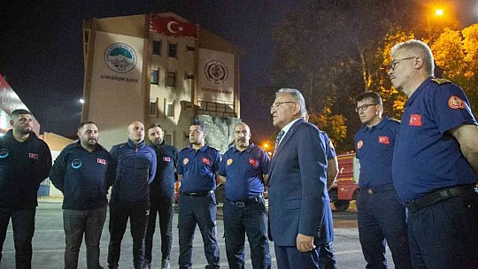 Büyükkılıç, fedakarca görev yapan itfaiye erlerini karşıladı