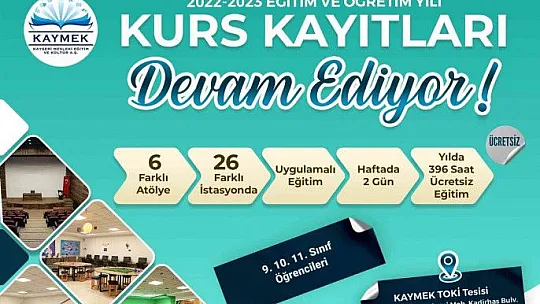 Büyükşehir'de kurs kayıtları sürüyor