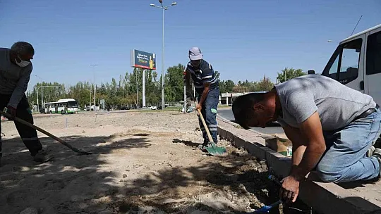 Büyükşehirden çim alan ve sulama sistemi çalışmaları