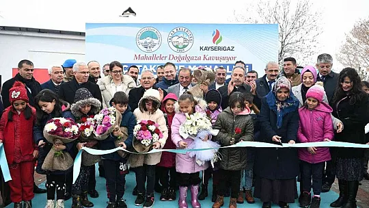 Çatakdere'de ilk doğalgaz yandı