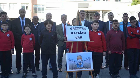 İlçede örnek davranış! Filistinli çocukların yaralarını sarmak için...