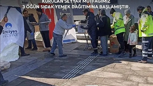 Erciyes Anadolu Holding'ten depremzedelere yemek desteği