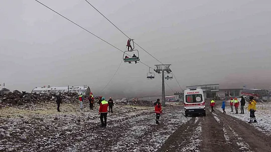 Erciyes'te Teleferikte mahsur kalanlar kurtarıldı! Nefes kesen anlar...