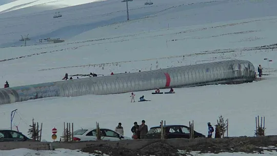 Erciyes'te kayak sezonu devam ediyor