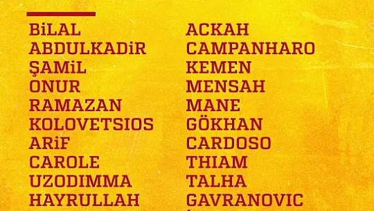 Kayserispor'un, Hatayspor kamp kadrosu belli oldu