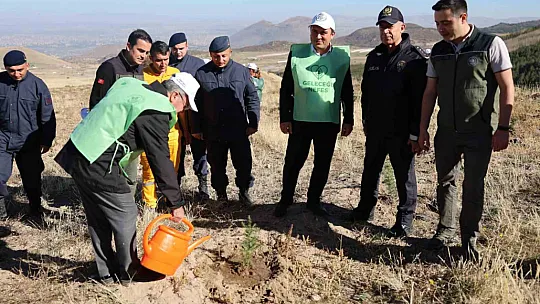 100. Yıl Cumhuriyet Ormanı'nda fidanlar toprakla buluşturuldu