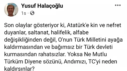 Halaçoğlu'ndan dikkat çeken Atatürk çıkışı