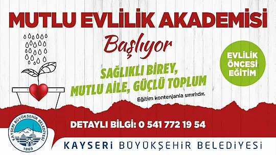 KAYMEK'te Mutlu Evlilik akademisi başlıyor...