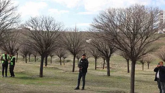 Kayseri'de drone ile ilaçlama