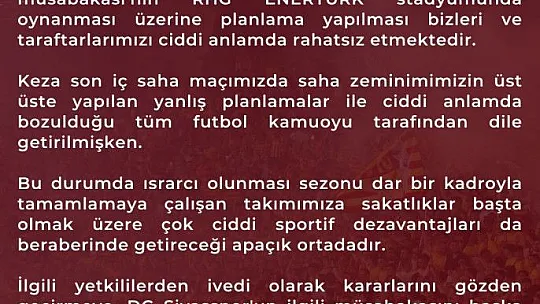 Kayserispor taraftarından TFF'ye çağrı