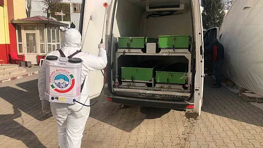Afet bölgesinde dezenfekte ve ilaçlama çalışması yapıldı