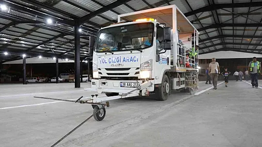 Melikgazi'de yol çizgi çalışması!